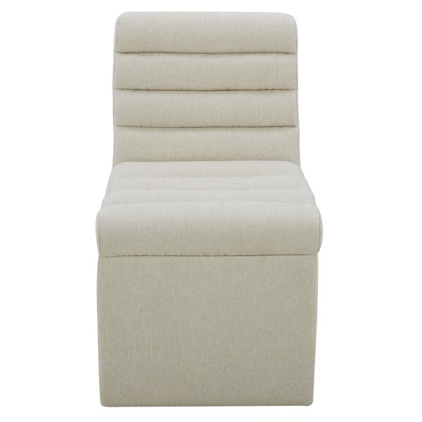 Aiden & Ivy Fabric Armless Dining Chair with Casters