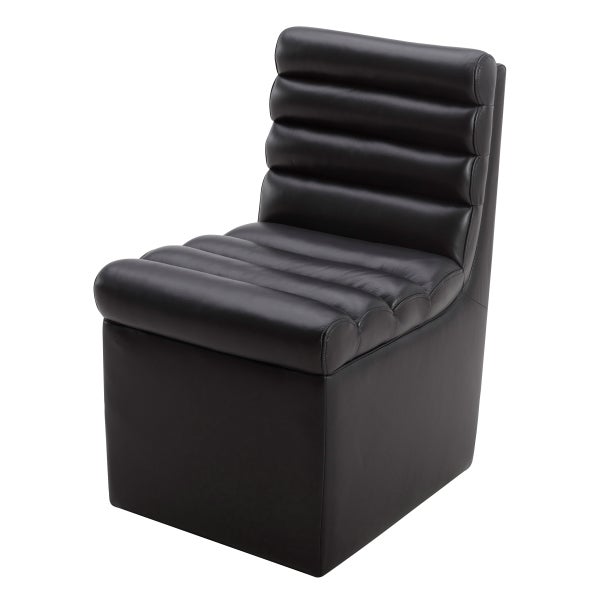 Aiden & Ivy Top-grain Leather Armless Dining Chair with Casters