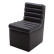 Aiden & Ivy Top-grain Leather Armless Dining Chair with Casters