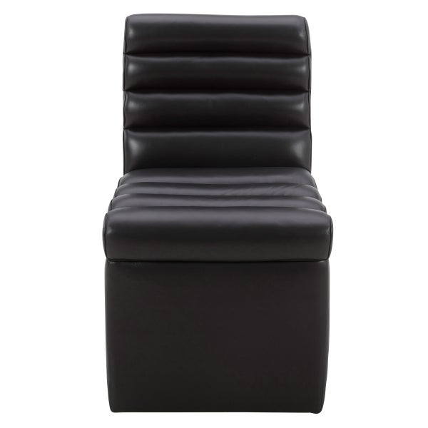 Aiden & Ivy Top-grain Leather Armless Dining Chair with Casters