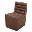 Aiden & Ivy Top-grain Leather Armless Dining Chair with Casters