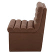 Aiden & Ivy Top-grain Leather Armless Dining Chair with Casters