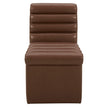 Aiden & Ivy Top-grain Leather Armless Dining Chair with Casters