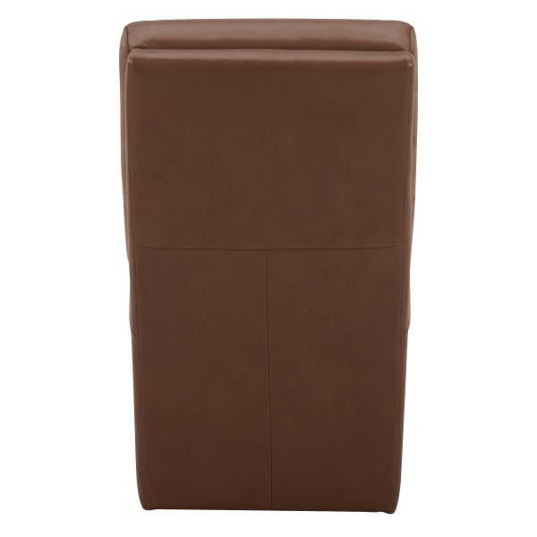 Aiden & Ivy Top-grain Leather Armless Dining Chair with Casters