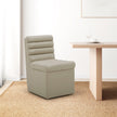 Aiden & Ivy Top-grain Leather Armless Dining Chair with Casters