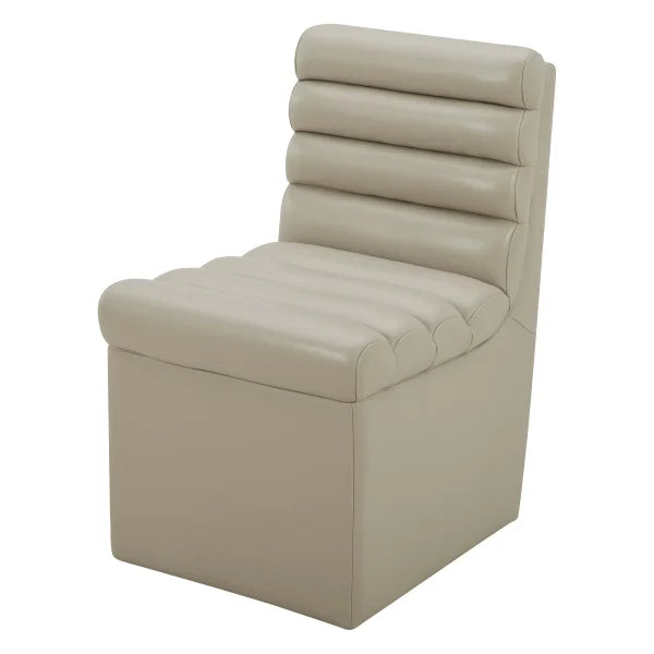 Aiden & Ivy Top-grain Leather Armless Dining Chair with Casters