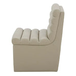 Aiden & Ivy Top-grain Leather Armless Dining Chair with Casters