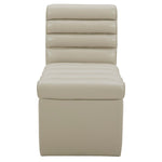 Aiden & Ivy Top-grain Leather Armless Dining Chair with Casters