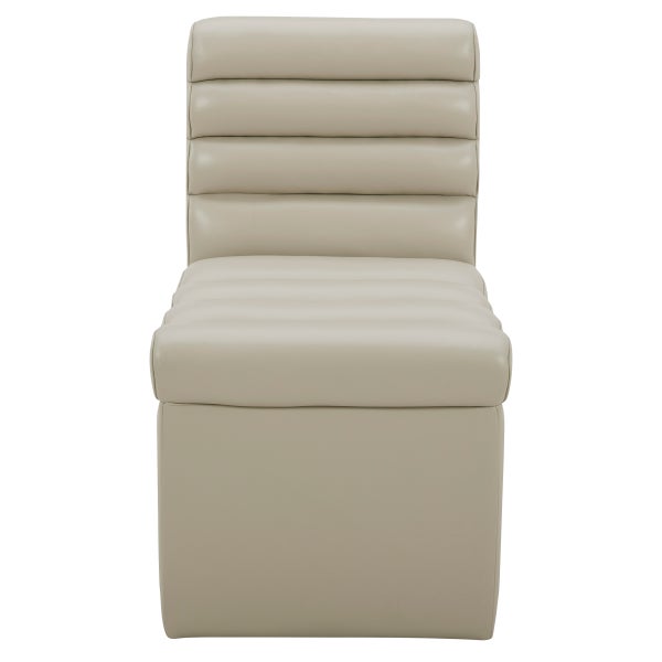 Aiden & Ivy Top-grain Leather Armless Dining Chair with Casters