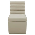 Aiden & Ivy Top-grain Leather Armless Dining Chair with Casters