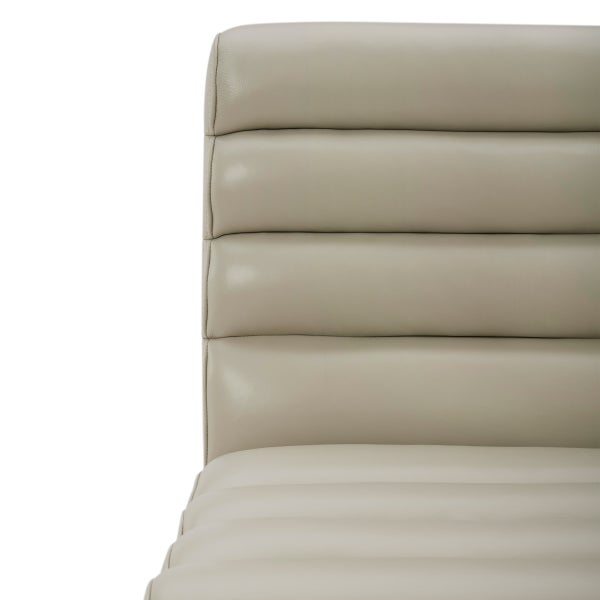 Aiden & Ivy Top-grain Leather Armless Dining Chair with Casters