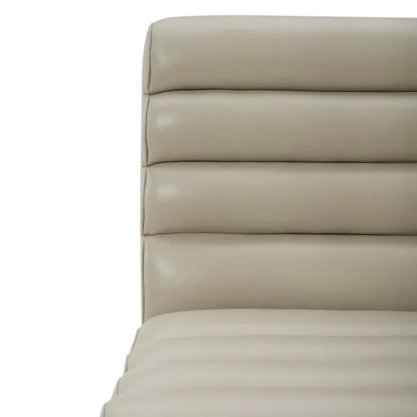 Aiden & Ivy Top-grain Leather Armless Dining Chair with Casters