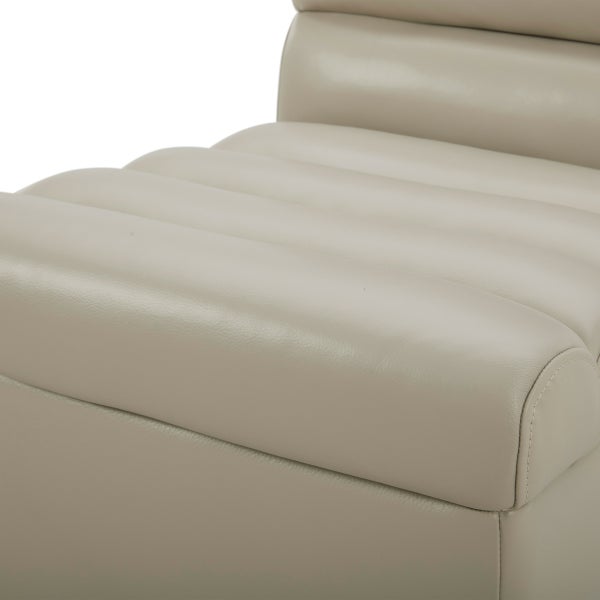 Aiden & Ivy Top-grain Leather Armless Dining Chair with Casters