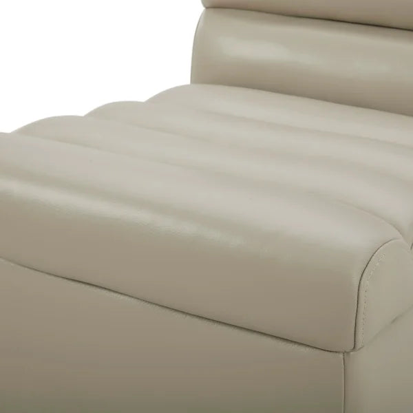 Aiden & Ivy Top-grain Leather Armless Dining Chair with Casters