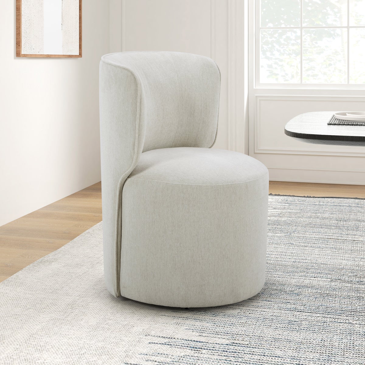 Aiden & Ivy Armless Dining Chair with Casters