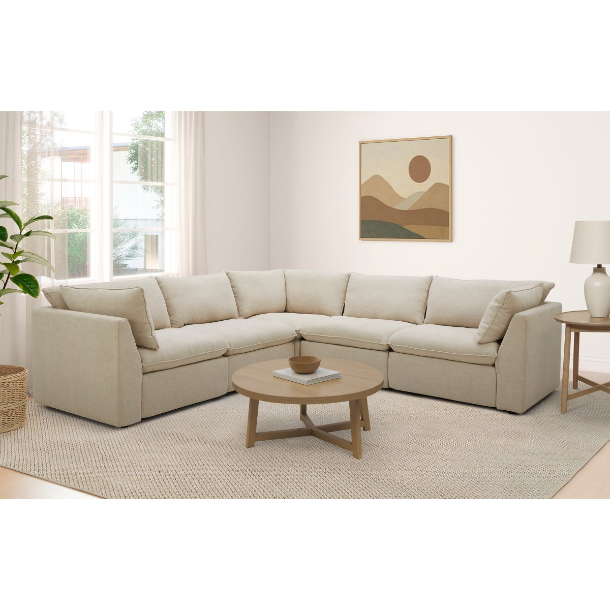 Gilman Creek Harwood 5-piece Fabric Sectional with Power Reclining Footrests