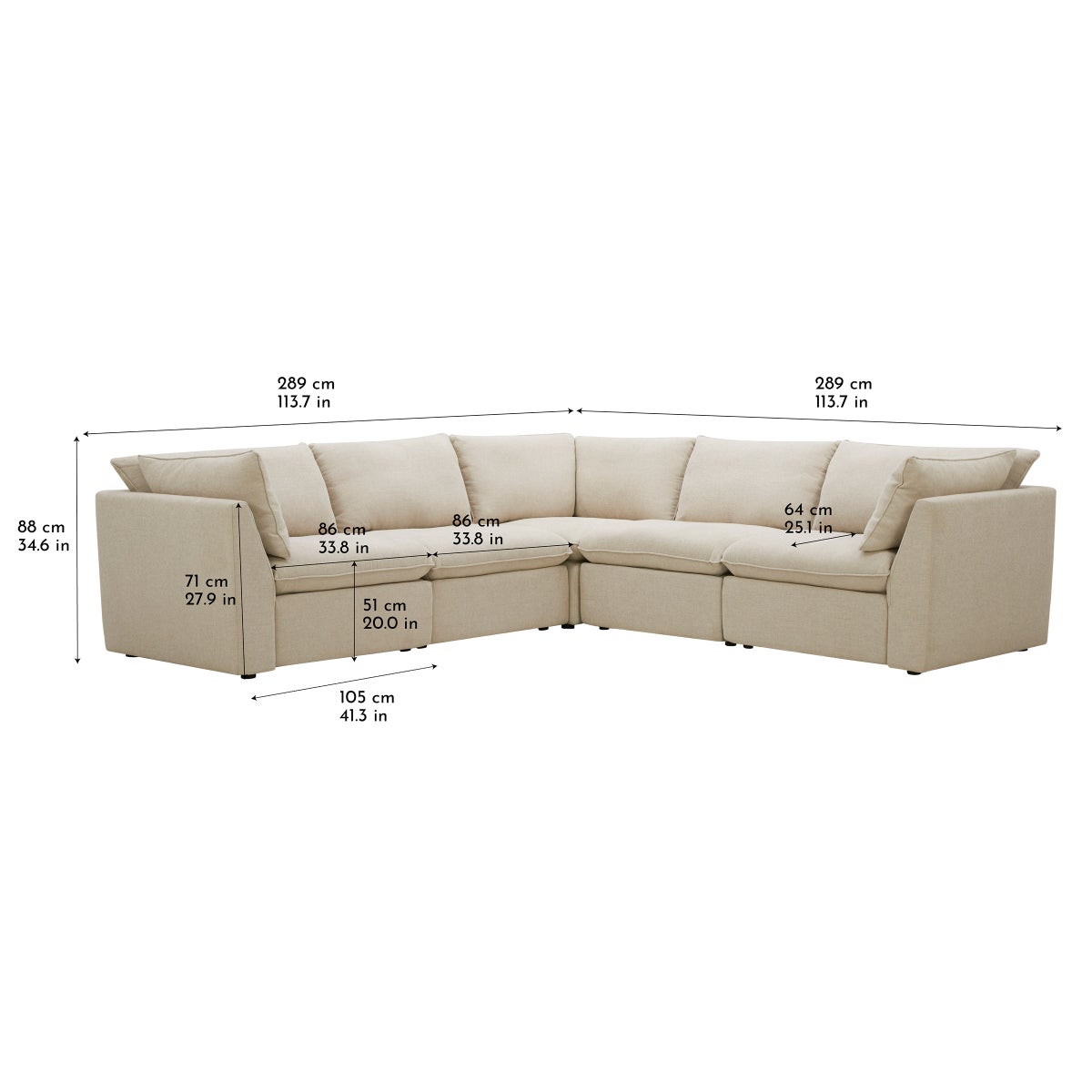 Gilman Creek Harwood 5-piece Fabric Sectional with Power Reclining Footrests
