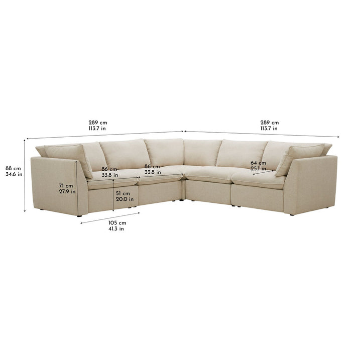 Gilman Creek Harwood 5-piece Fabric Sectional with Power Reclining Footrests