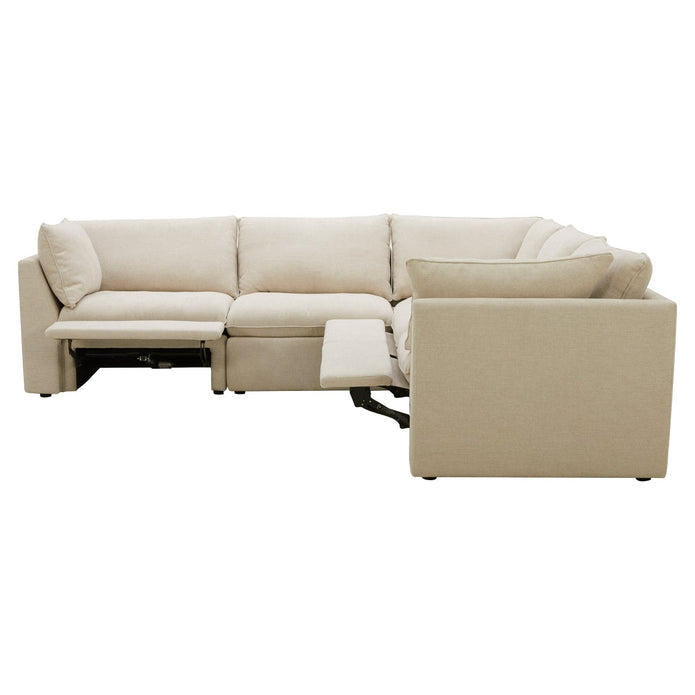 Gilman Creek Harwood 5-piece Fabric Sectional with Power Reclining Footrests