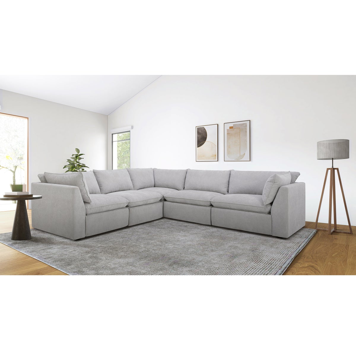 Gilman Creek Harwood 5-piece Fabric Sectional with Power Reclining Footrests