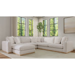 Nice Link 4-piece Fabric Sectional with Ottoman