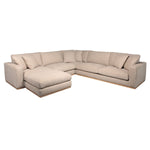 Nice Link 4-piece Fabric Sectional with Ottoman