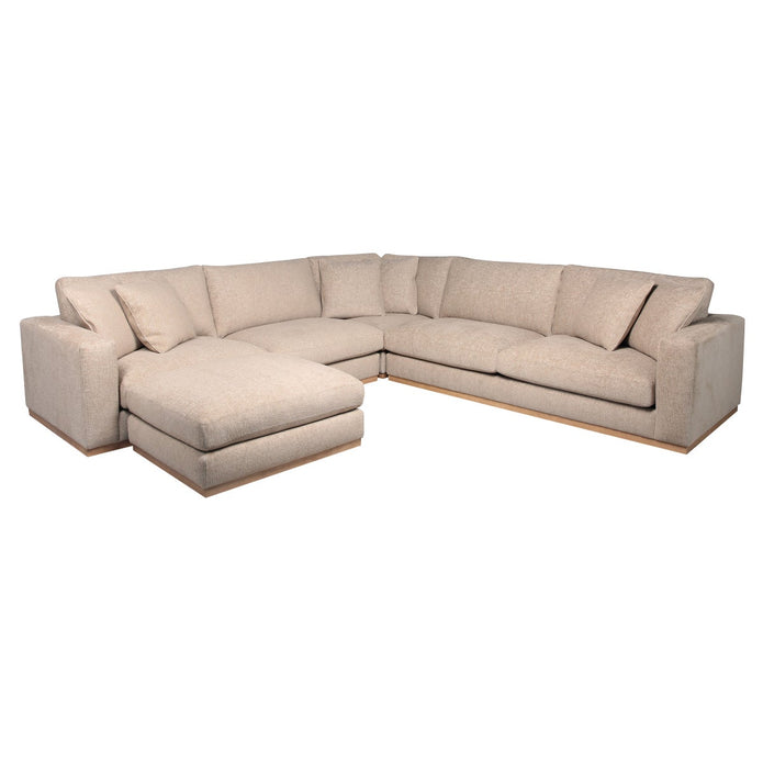 Nice Link 4-piece Fabric Sectional with Ottoman