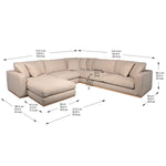Nice Link 4-piece Fabric Sectional with Ottoman