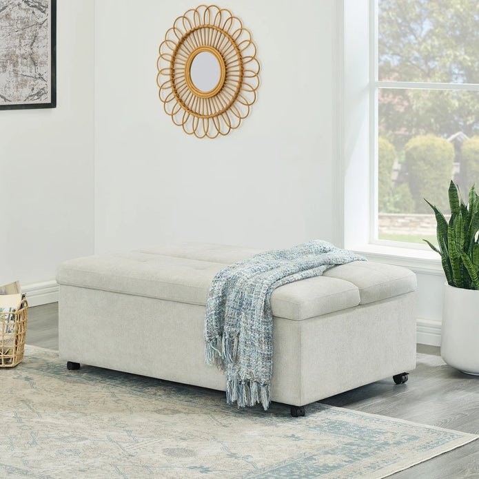 Folding Fabric Sleeper Ottoman
