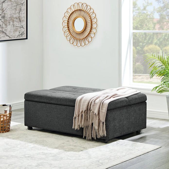 Folding Fabric Sleeper Ottoman