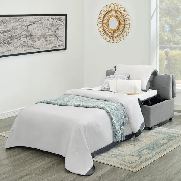 Folding Fabric Sleeper Ottoman