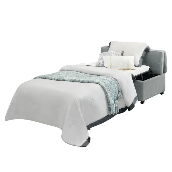 Folding Fabric Sleeper Ottoman