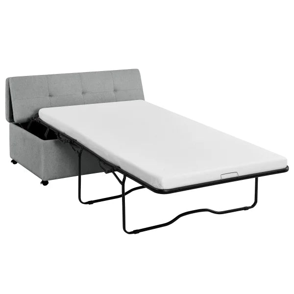 Folding Fabric Sleeper Ottoman
