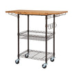Trinity Pro Storage Expandable Bamboo Kitchen Cart