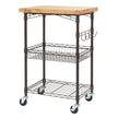Trinity Pro Storage Expandable Bamboo Kitchen Cart