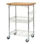 Trinity Pro Storage Expandable Bamboo Kitchen Cart