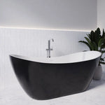 Streamline 71 in. Freestanding Bathtub with Expandable Bamboo Bathtub Caddy