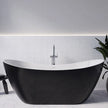 Streamline 71 in. Freestanding Bathtub with Expandable Bamboo Bathtub Caddy