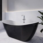 Streamline 71 in. Freestanding Bathtub with Expandable Bamboo Bathtub Caddy