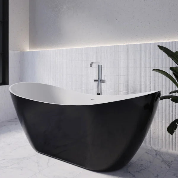 Streamline 71 in. Freestanding Bathtub with Expandable Bamboo Bathtub Caddy