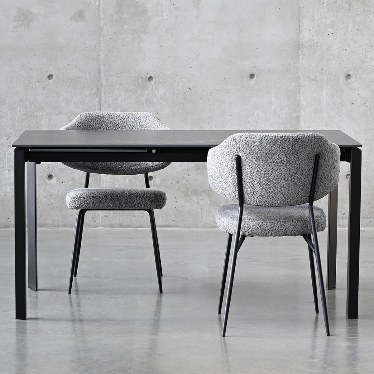 Mobital Host 149.9 cm (59 in.) Extendable Dining Table with Black Sintered Stone Top