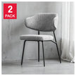 Mobital Clutch Fabric Dining Chair with Black Frame, 2-pack