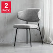 Mobital Clutch Fabric Dining Chair with Black Frame, 2-pack