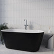 Streamline 59 in. Freestanding Bathtub with Expandable Bamboo Bathtub Caddy
