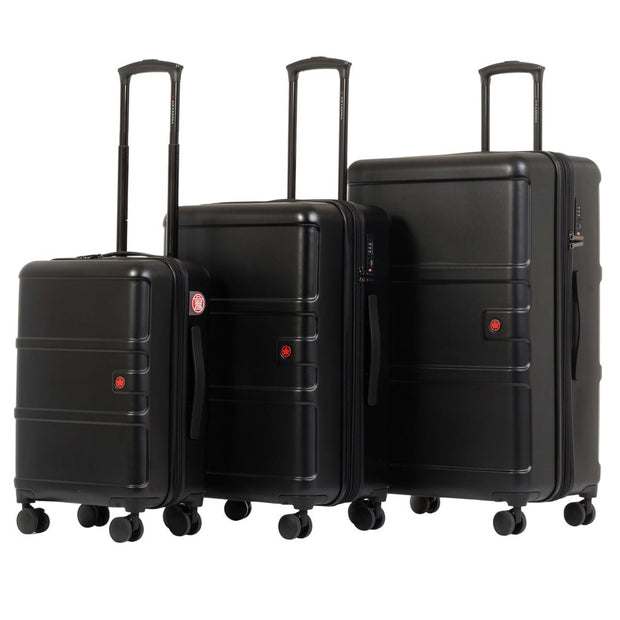 Air Canada Porto 3 Piece Hardside Luggage Set - Black