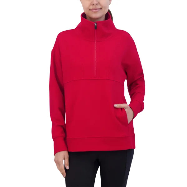 Gaiam Women's Ribbed Quarter Zip Pullover