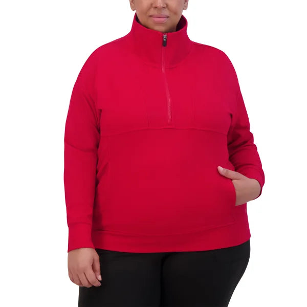 Gaiam Women's Ribbed Quarter Zip Pullover