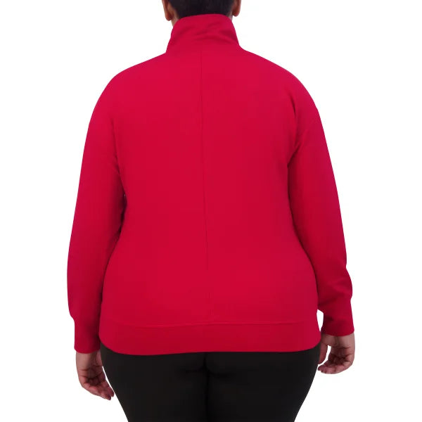 Gaiam Women's Ribbed Quarter Zip Pullover