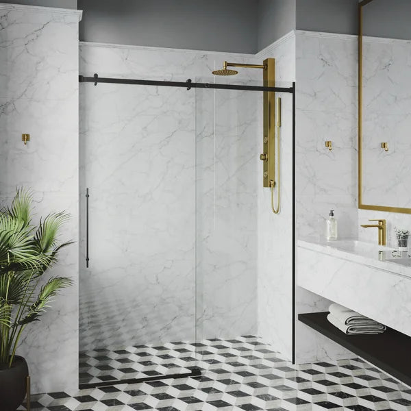 VIGO Luca Adjustable Frameless 60 in. Sliding Shower Door