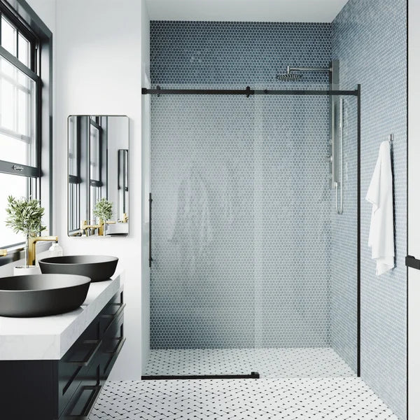 VIGO Luca Adjustable Frameless 60 in. Sliding Shower Door